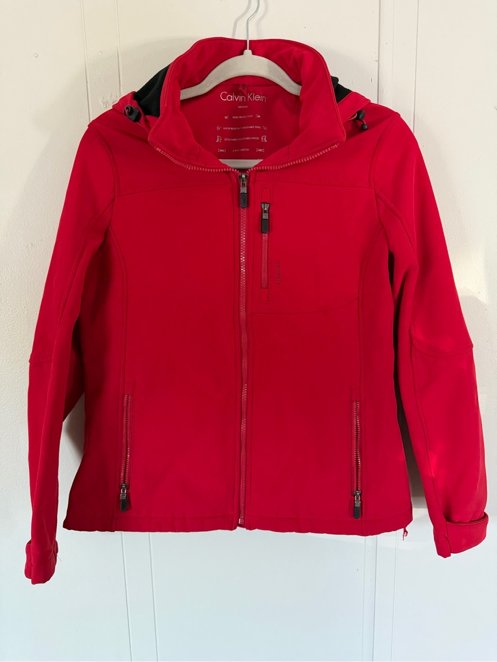 Calvin Klein performance thermal softshell hoodie jacket.